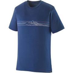 Maglia da uomo Patagonia Capilene® Cool Merino Graphic Shirt Strata Stripe: Clement Blue