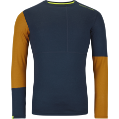 Maglia termica da uomo Ortovox 185 Rock'n'Wool Long Sleeve Deep ocean